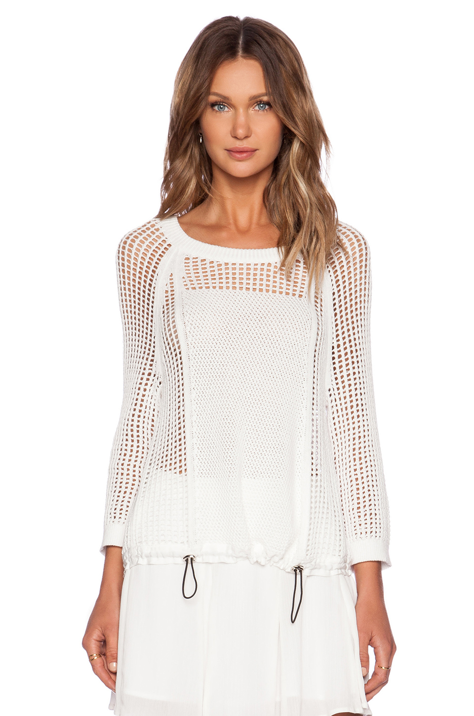 mesh and lace sweater