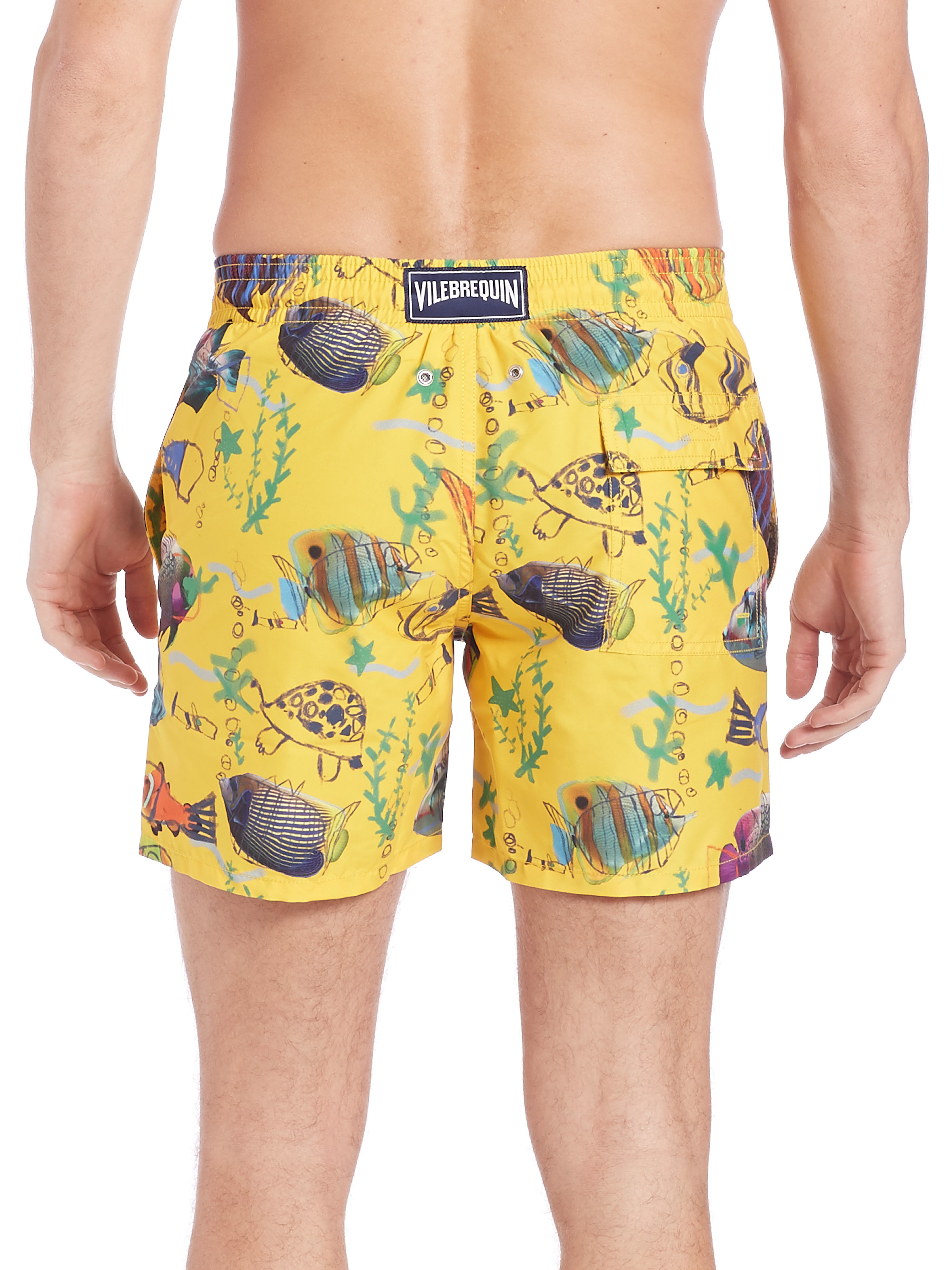 Vilebrequin Moorea Moon Fish Swim Trunks in Yellow for Men Lyst