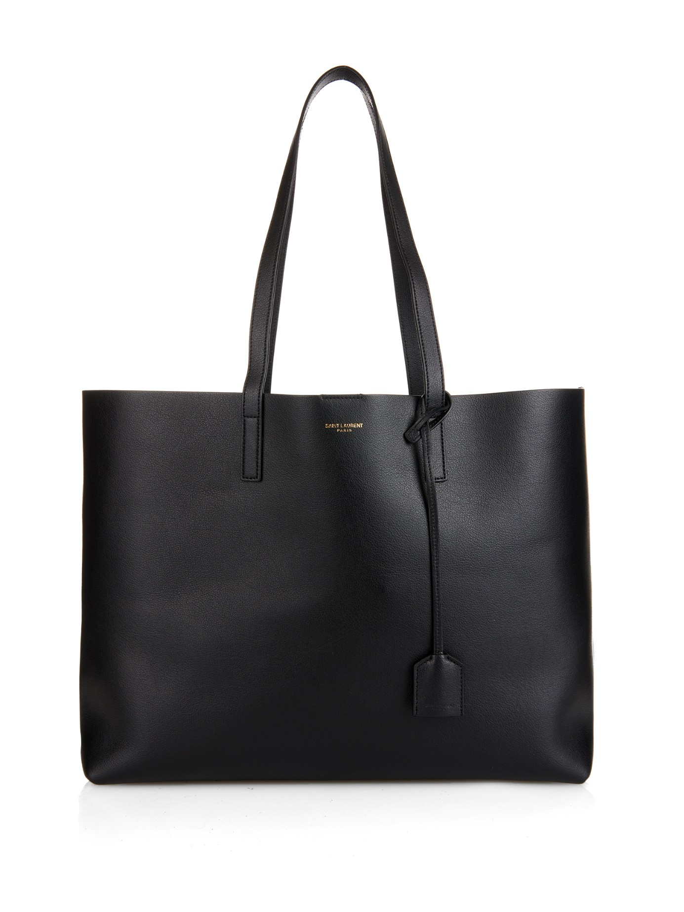 Lyst - Saint Laurent Large Leather Tote in Black