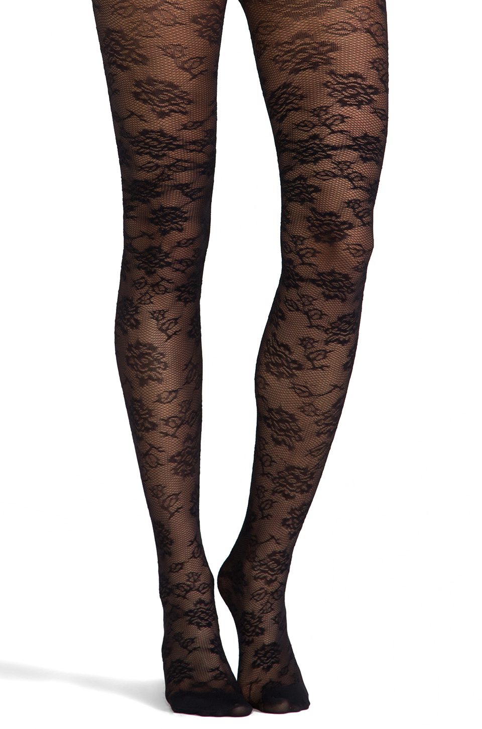 Lyst Pretty Polly Alice And Olivia By Semi Sheer Lace Tights In Black 6311