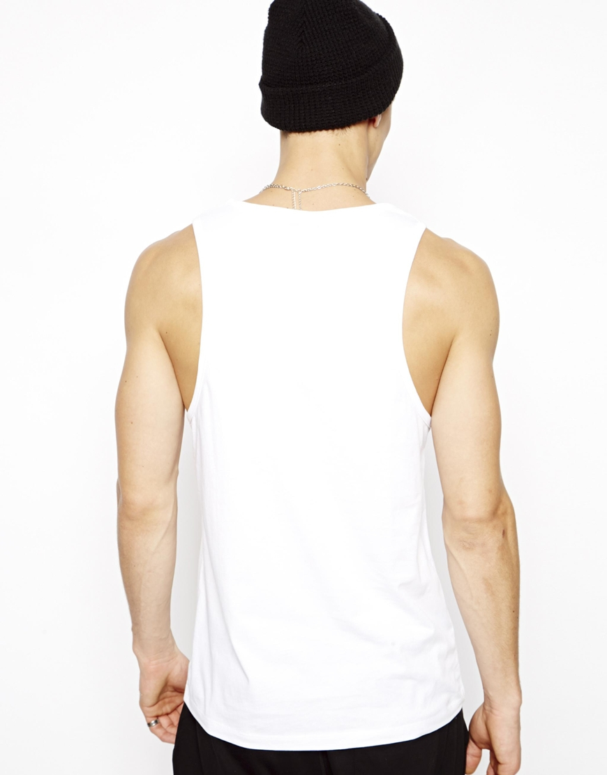 Lyst Asos Vest with Contrast Mesh Pocket and Racer Back in White for Men