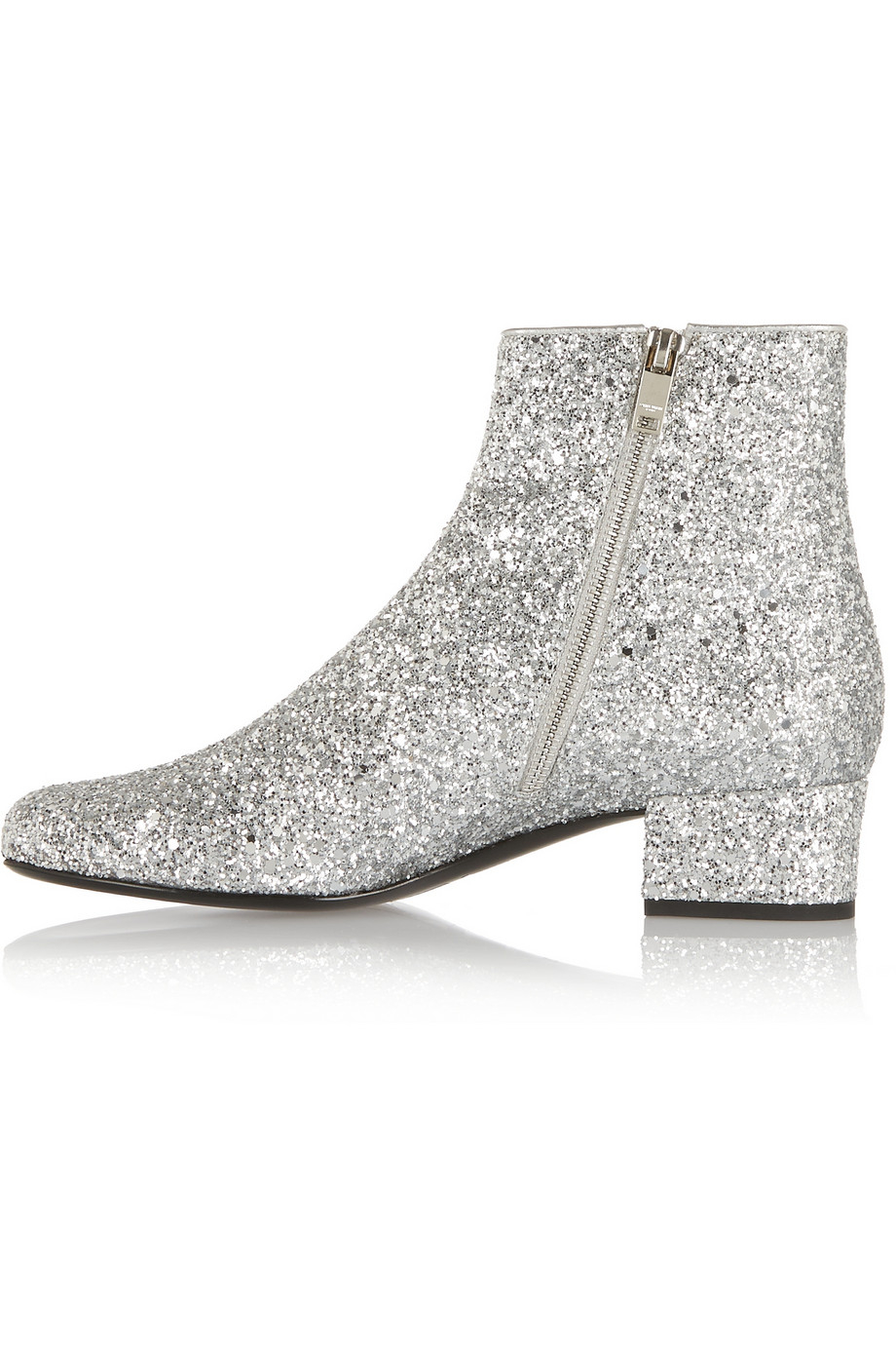 sparkly silver ankle boots