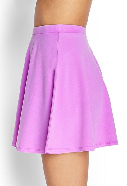Forever 21 Knit Skater Skirt in Purple (Orchid) | Lyst