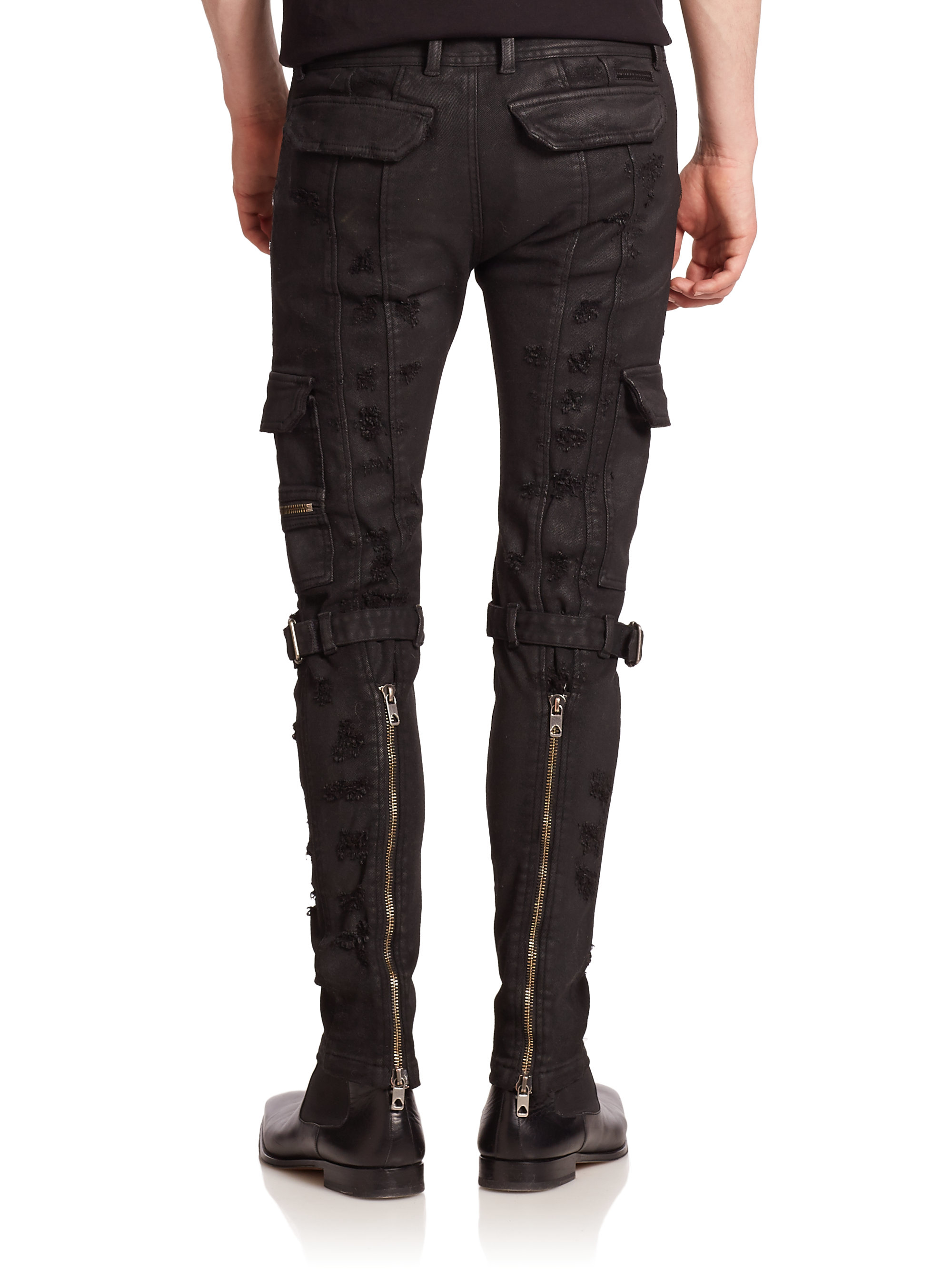 Diesel Black Gold Straight-leg Cargo Jeans in Black for Men - Lyst