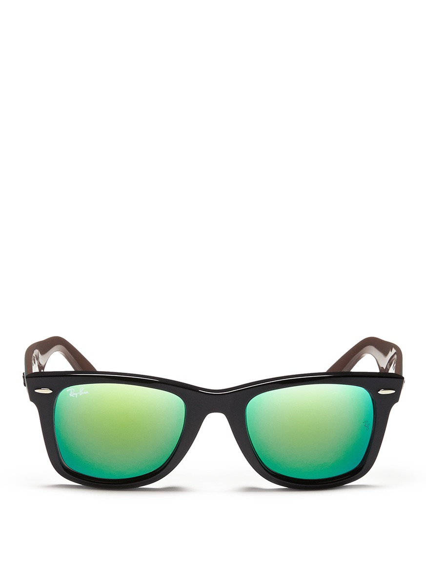 Lyst Ray Ban Original Wayfarer Bicolour Acetate Mirror Sunglasses In Green 4747