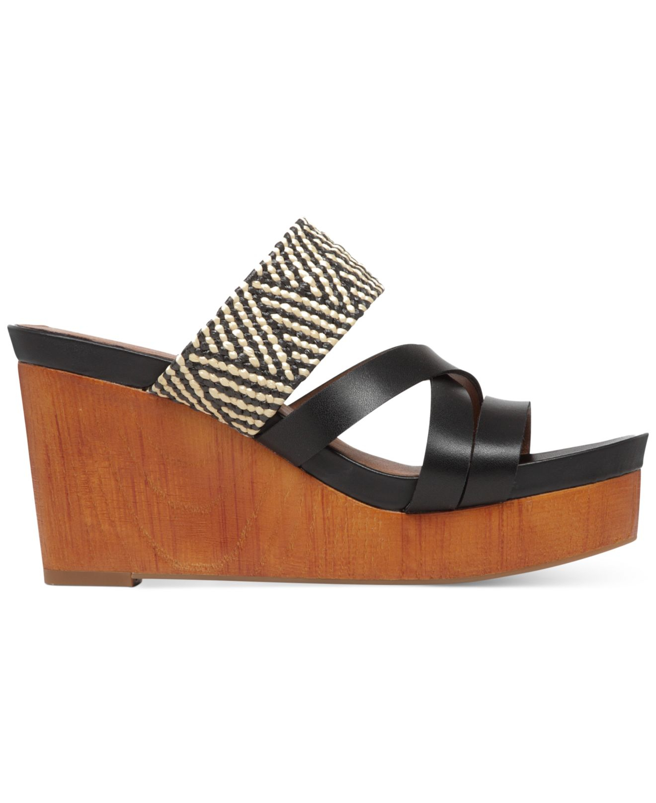 Lucky Brand Nyloh Platform Wedge Sandals in Black - Lyst