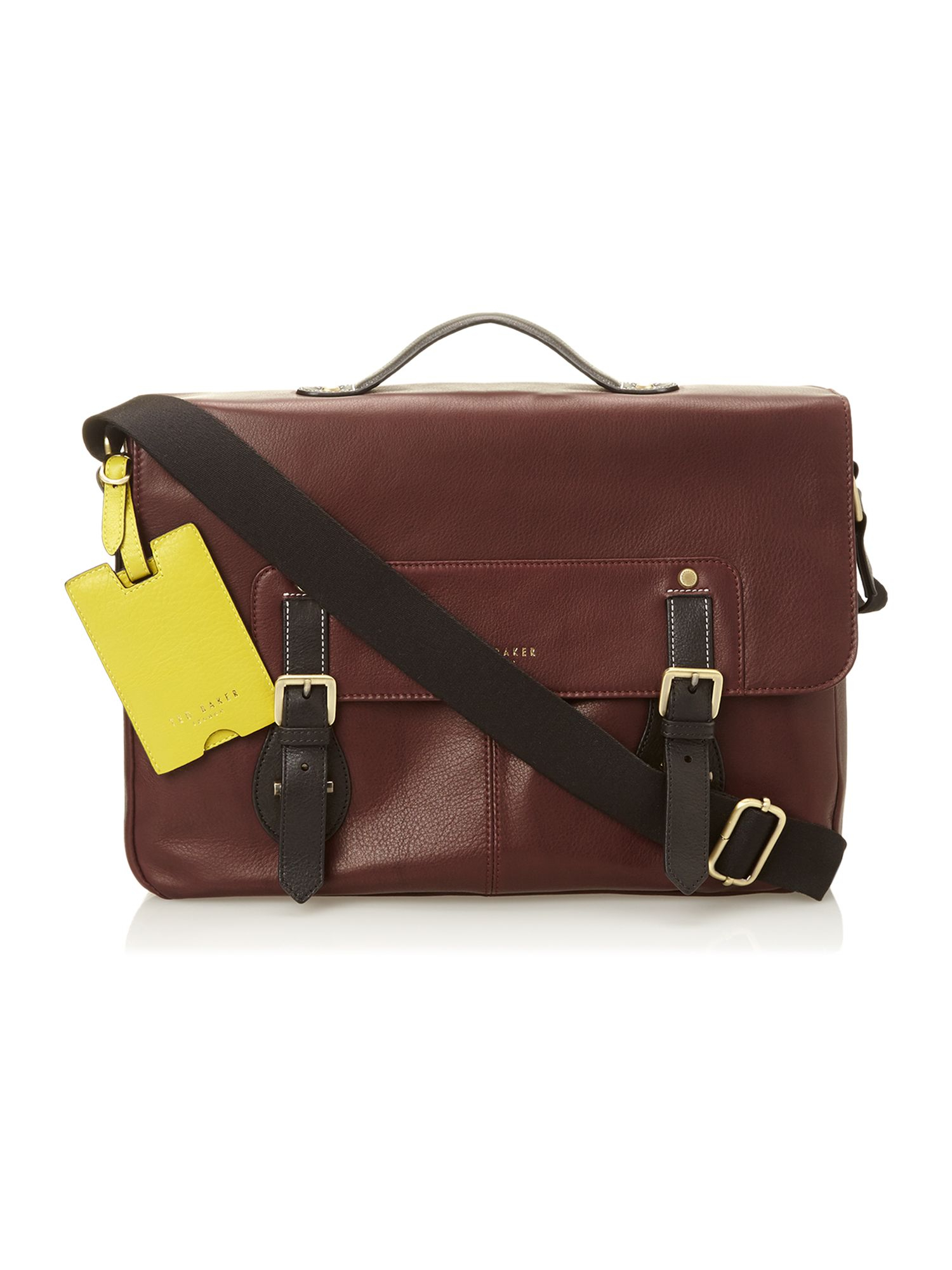 Ted Baker Contrast Leather Messenger Bag in Red for Men (Ox Blood) | Lyst