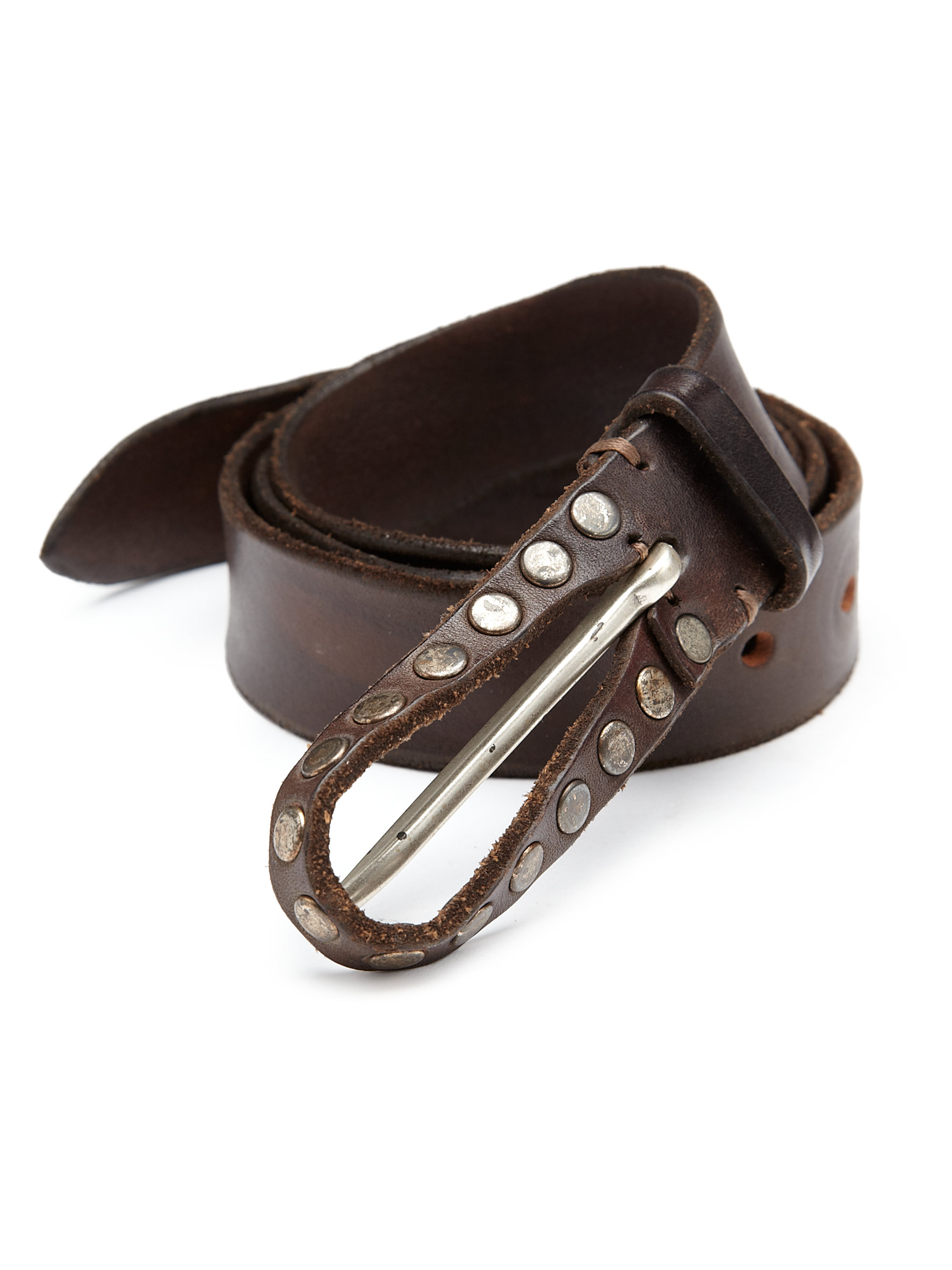 Orciani Studded Leather Belt in Brown for Men | Lyst