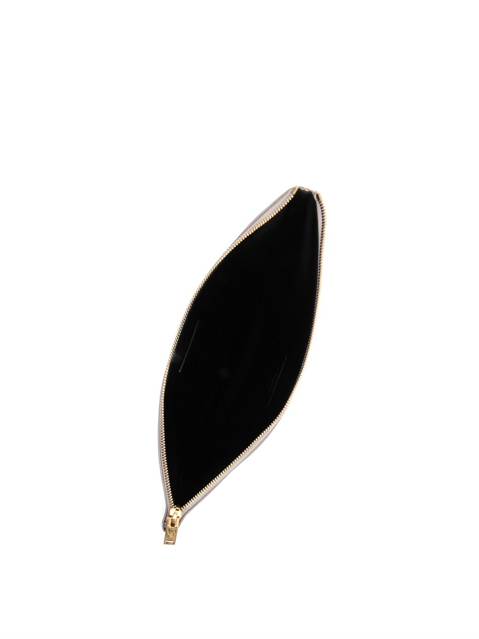 Saint Laurent Classic Monogram Saint Laurent Tassel Clutch In Black Cracked Shiny Leather Saint Laurent Classic Monogram Saint Laurent Tassel Clutch In Black Cracked Shiny Leather