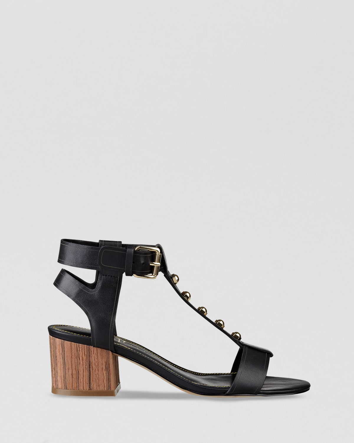 t strap block heel