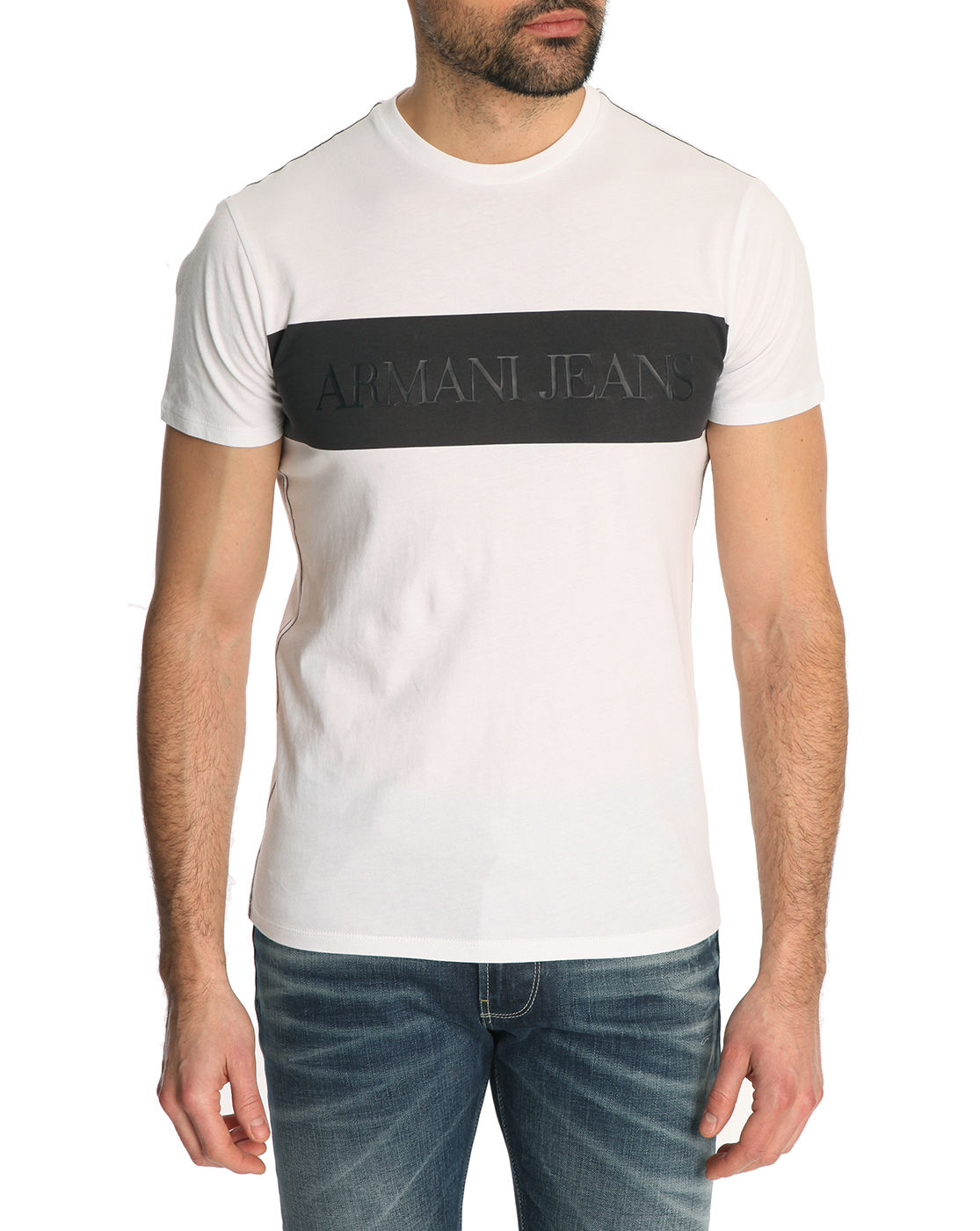 Armani jeans White Aj Print T-Shirt in White for Men | Lyst