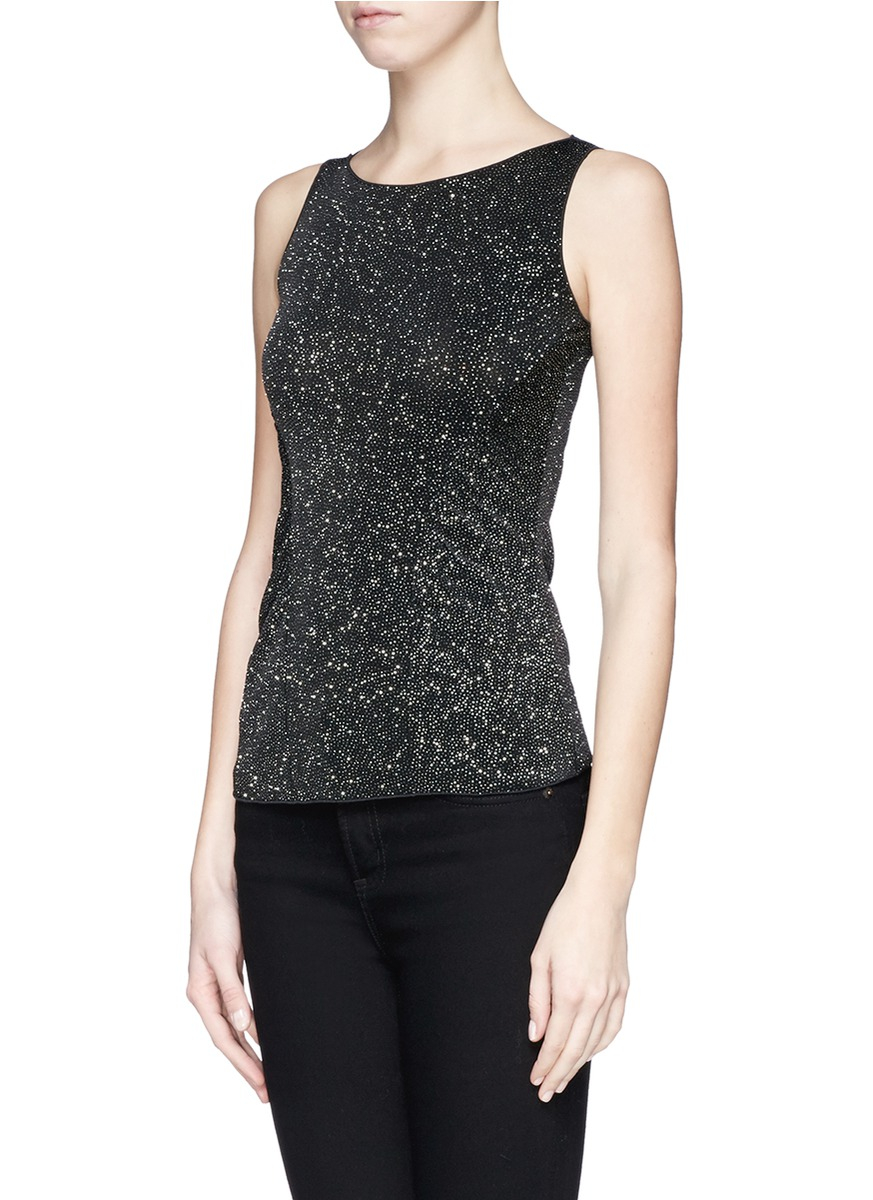 Lyst - Armani Glitter Sleeveless Top in Black