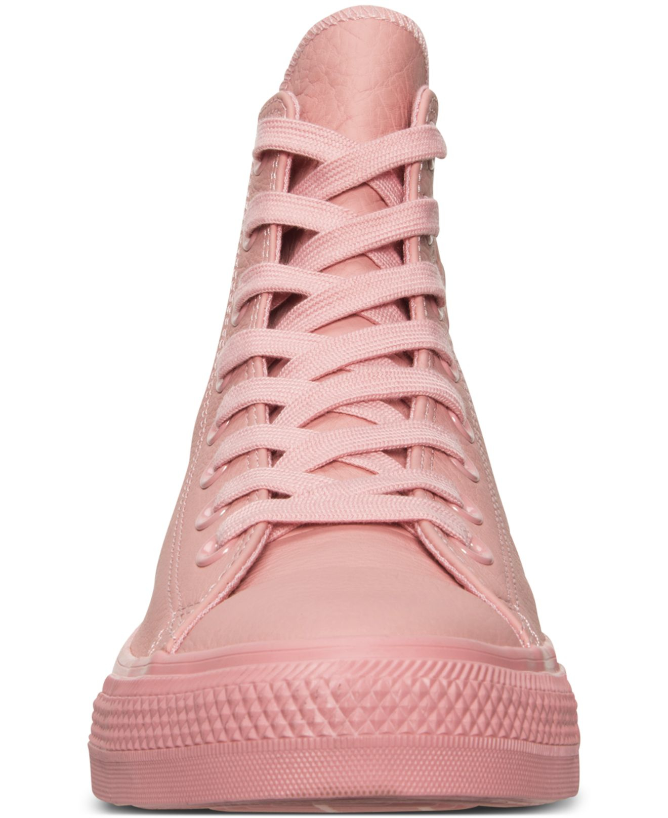 pastel pink leather converse