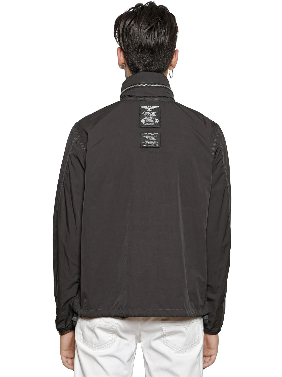 Lyst Diesel Nylon Windbreaker Jacket in Black for Men