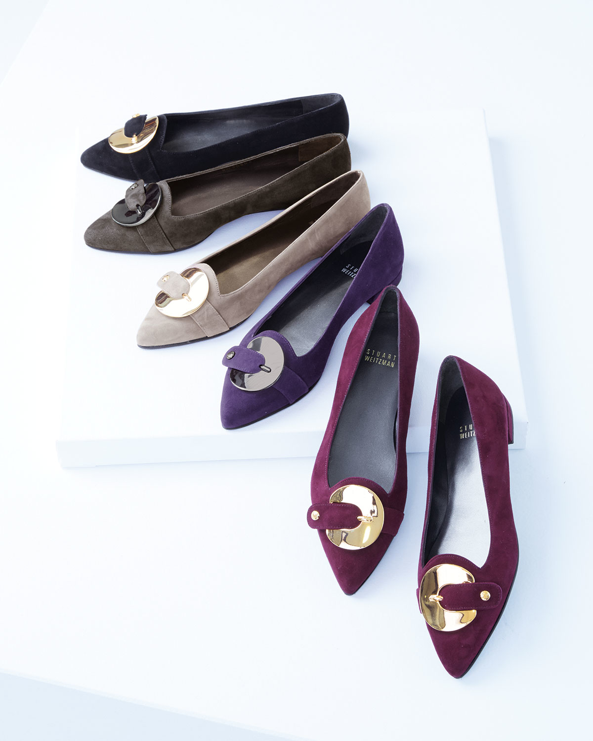 stuart weitzman black patent flats