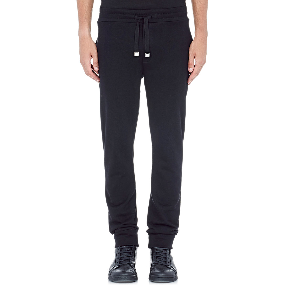 Lyst - Balenciaga Men's Logo-embossed French Terry Sweatpants in Black ...