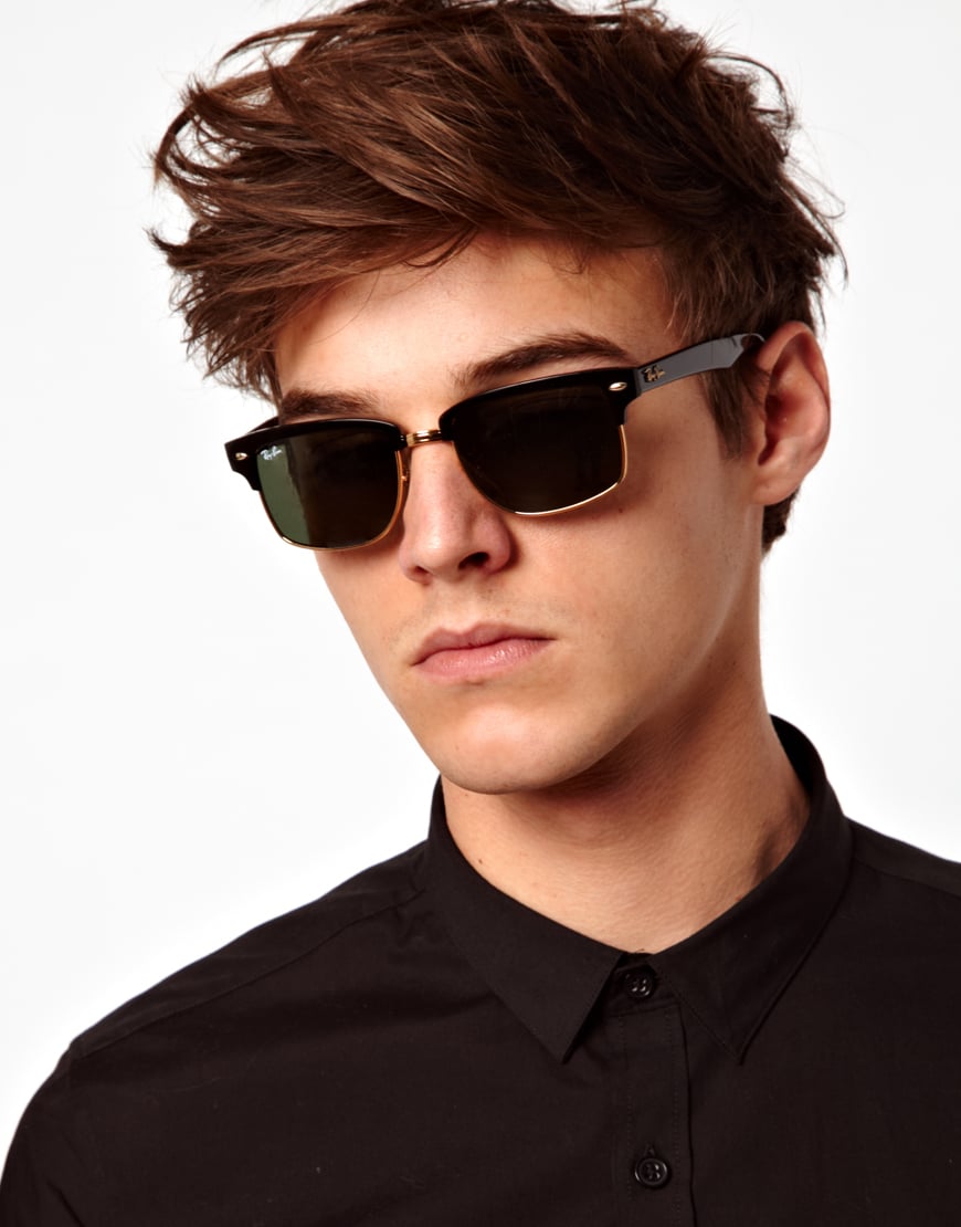 Ray Ban Clubmaster Sunglasses In Black For Men Lyst 