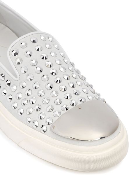 Giuseppe Zanotti Rhinestone Slip On Sneakers in White for Men | Lyst
