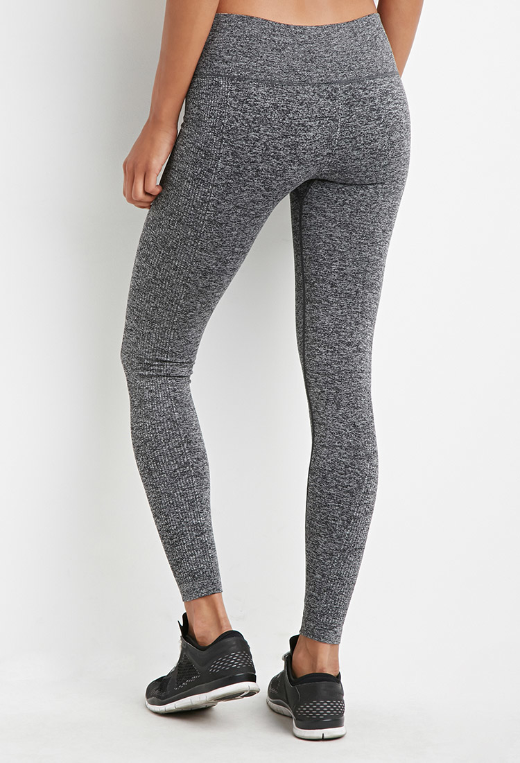 Lyst - Forever 21 Active Heathered Seamless Leggings in Gray