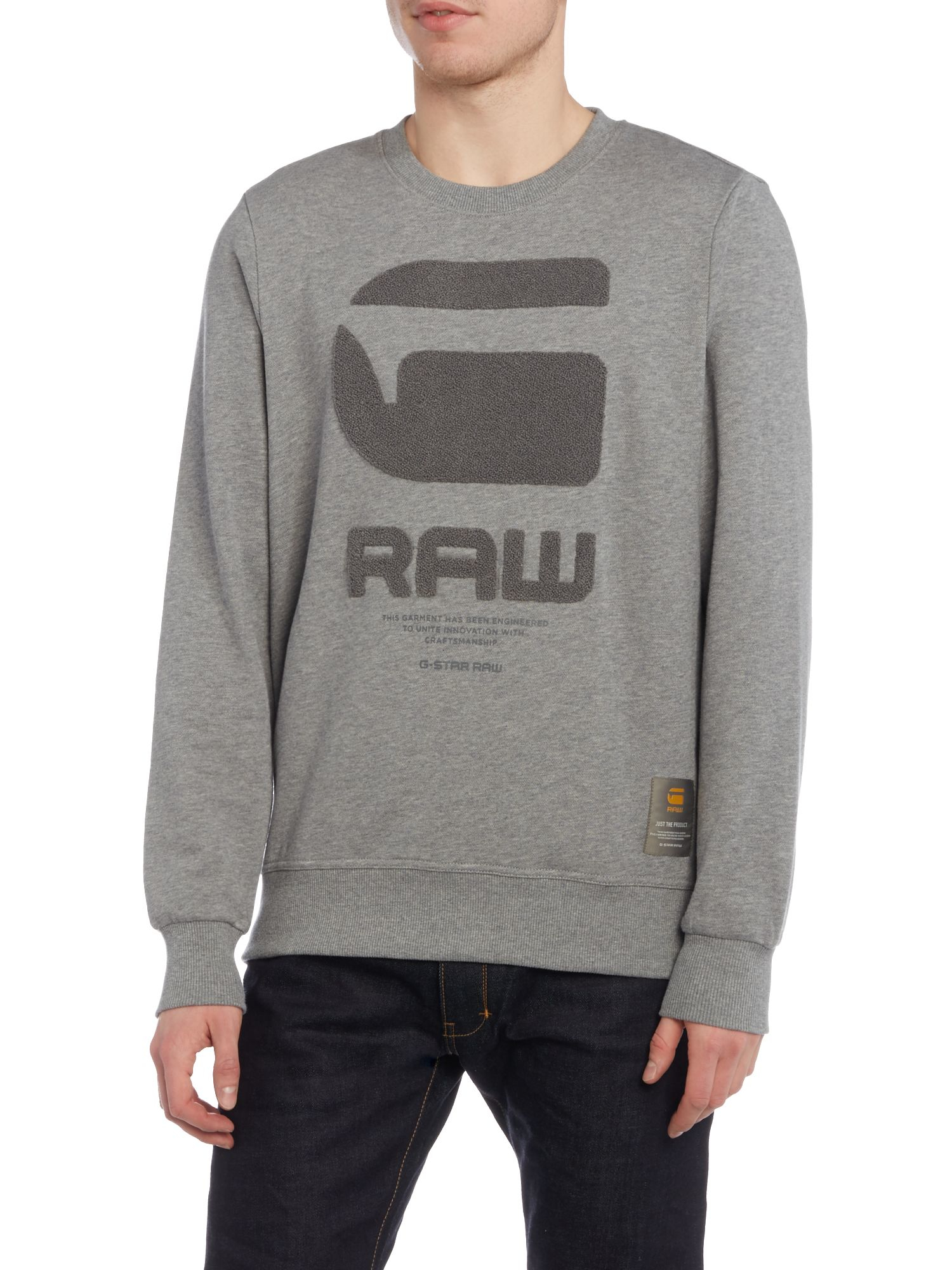 Lyst - G-star raw Resap Regular Fit Logo Crew Neck ...