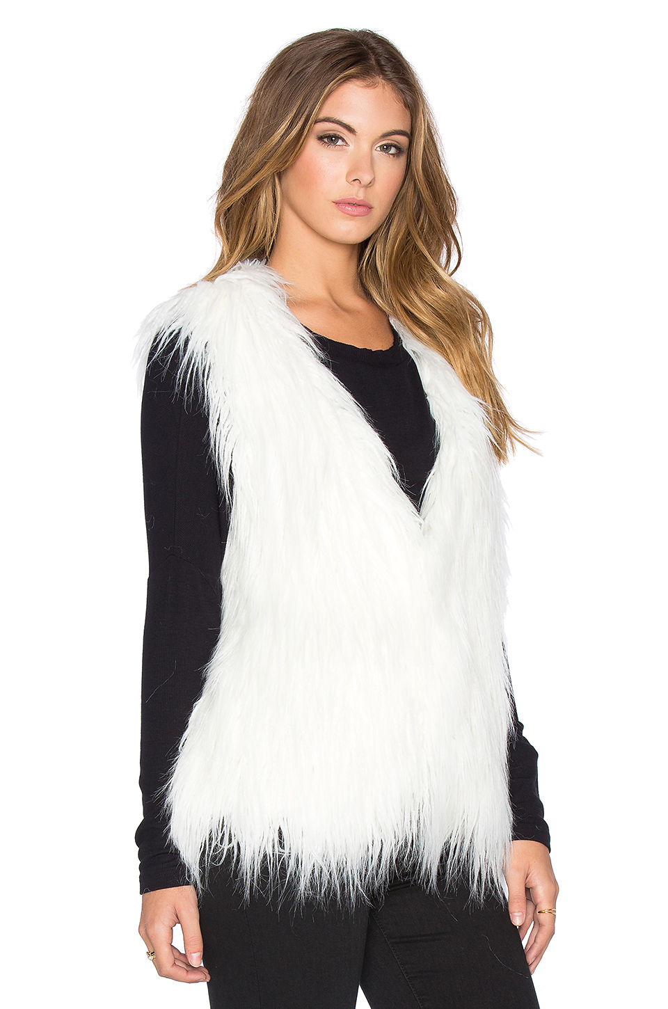 Lyst - Lucy Paris Sleeveless Faux-Fur Vest in White