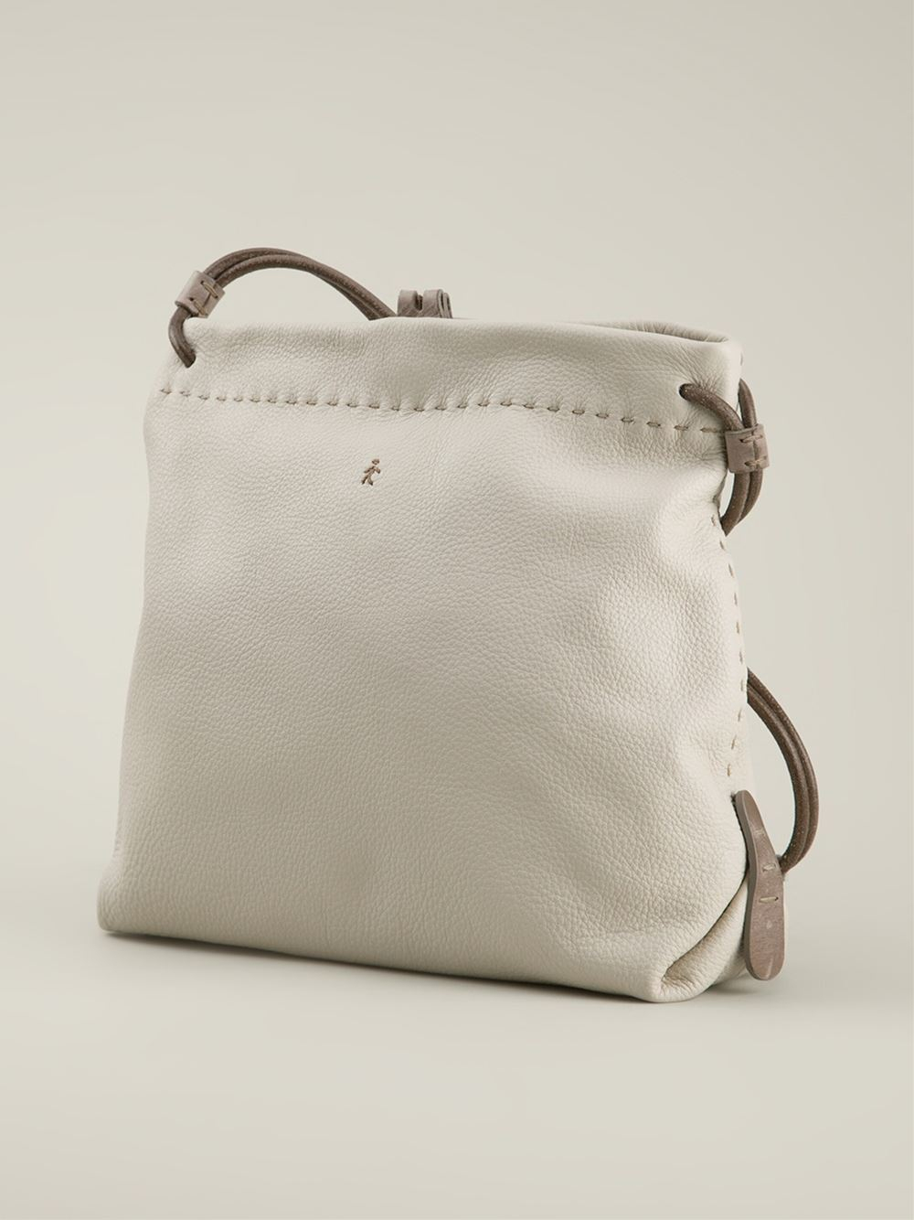 Lyst Henry Beguelin Textured Leather Shoulder Bag In White Gallery