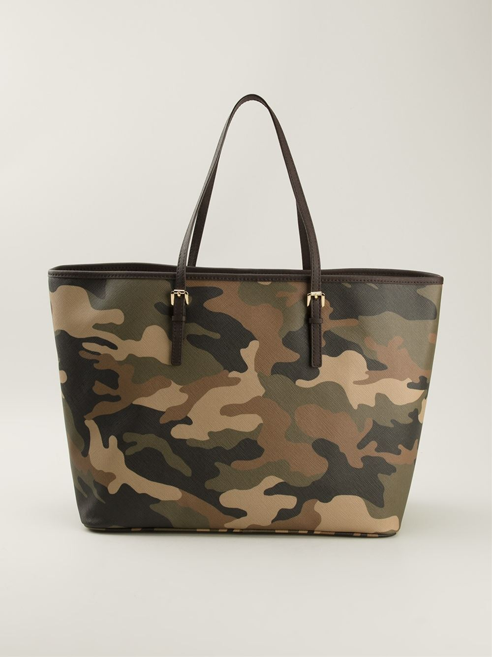 Michael michael kors Camouflage 'Jet Set' Tote in Green | Lyst