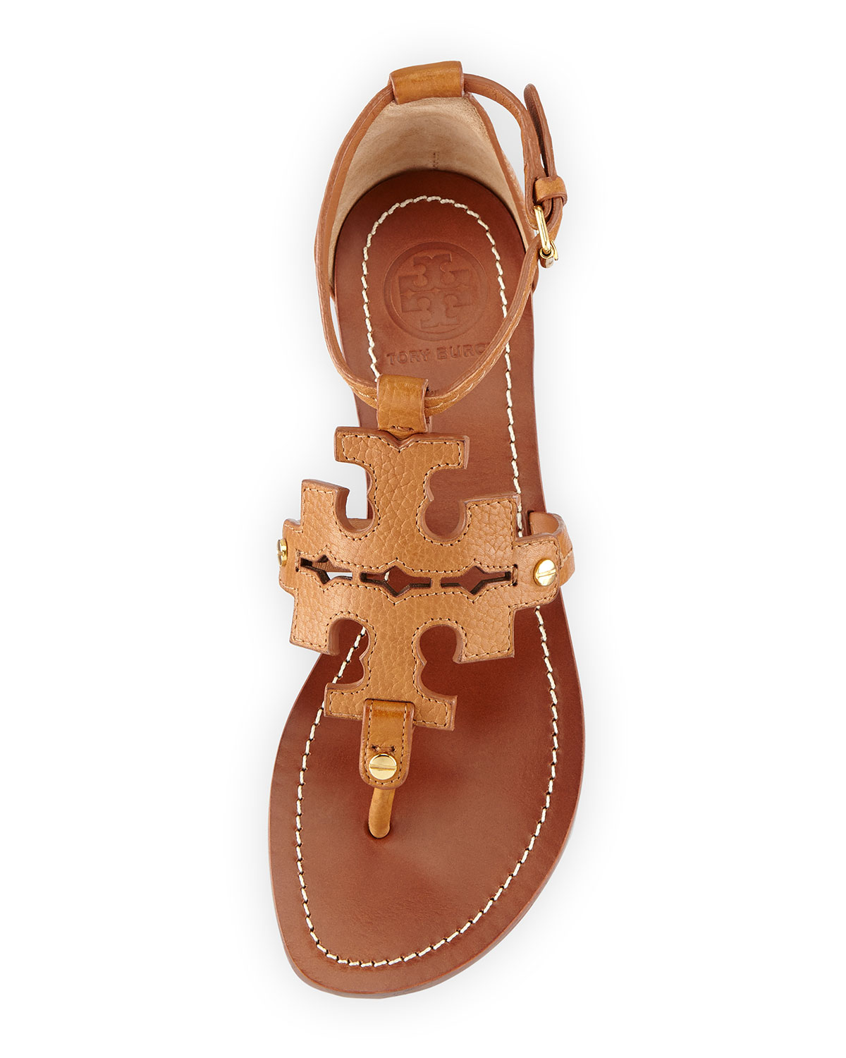 Lyst - Tory Burch Phoebe Logo Flat Thong Sandal Tan in Brown