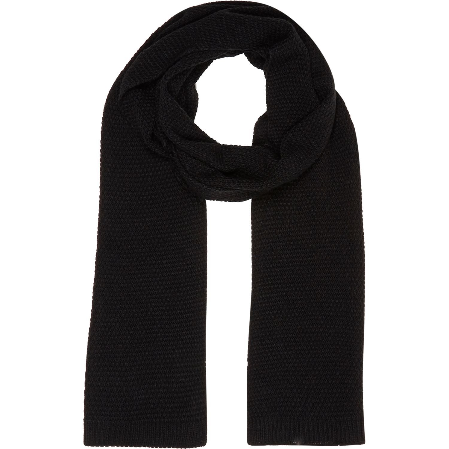 River island Black Knitted Scarf in Black for Men | Lyst