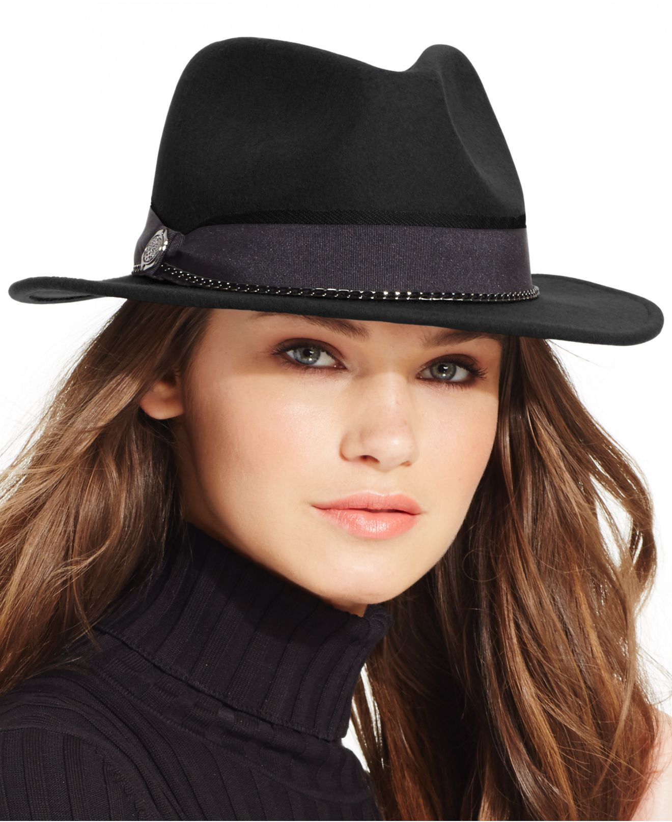 Lyst - Vince Camuto Chained Panama Hat in Black