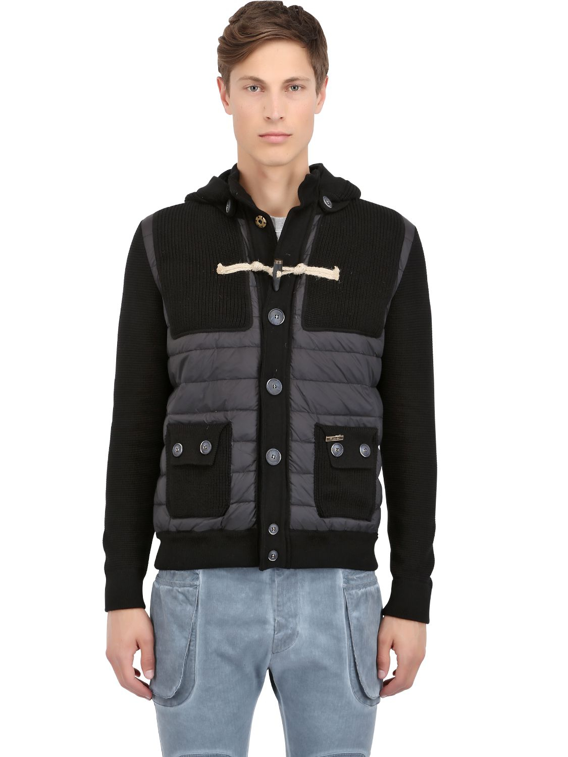 Lyst - Bark Cotton Tricot Quilted Nylon Jacket in Black for Men