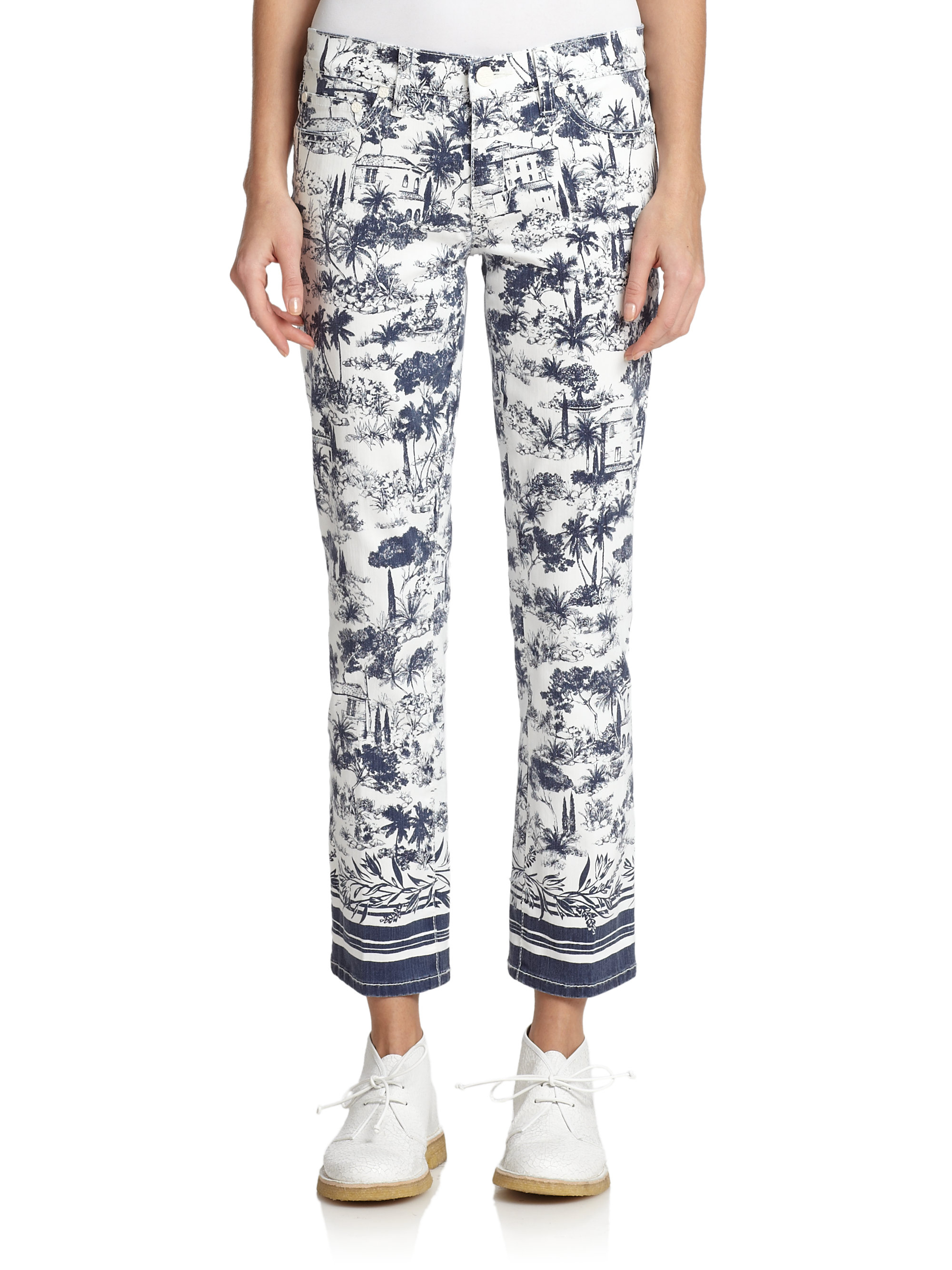 womens printed jeans