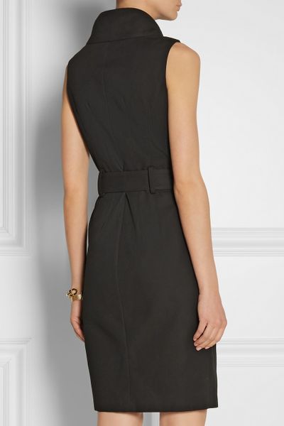 Alexander Mcqueen Zip-Detailed Cotton-Canvas Dress in Black | Lyst