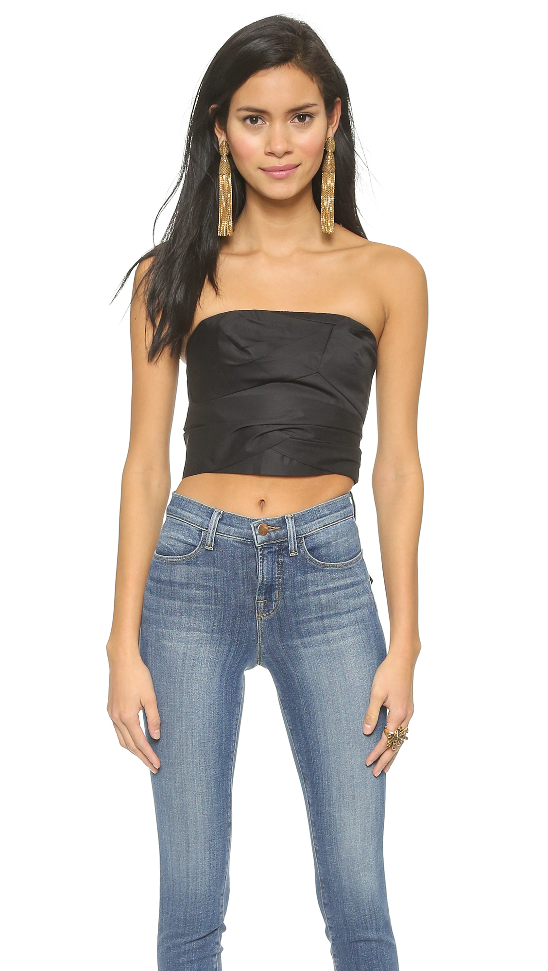 Tibi Strapless Top - Black in Black | Lyst