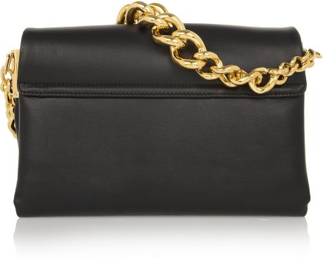 Versace Leather Shoulder Bag in Black | Lyst