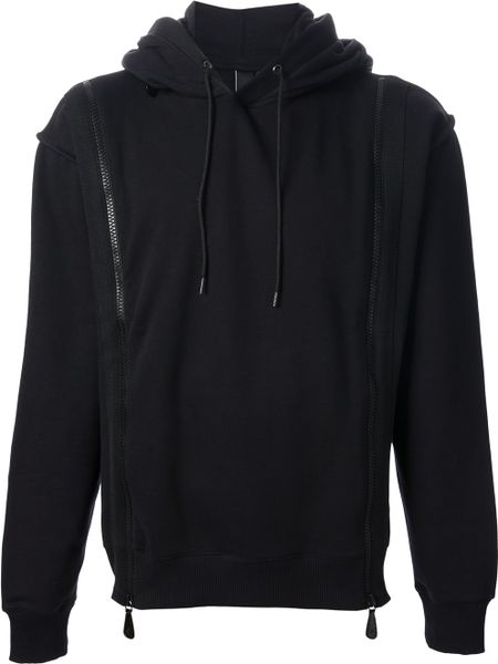 Mcq By Alexander Mcqueen Zip Detail Hoodie in Black for Men | Lyst