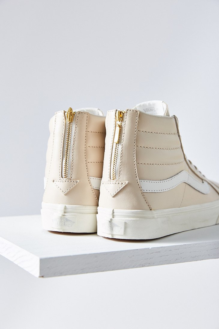 Lyst Vans Cream Leather Sk8hi Slim Sneaker in Natural