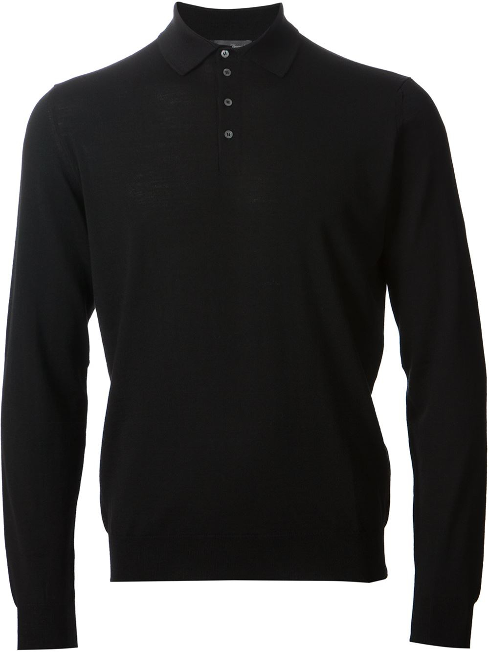 Drumohr Classic Polo Neck Shirt in Black for Men | Lyst