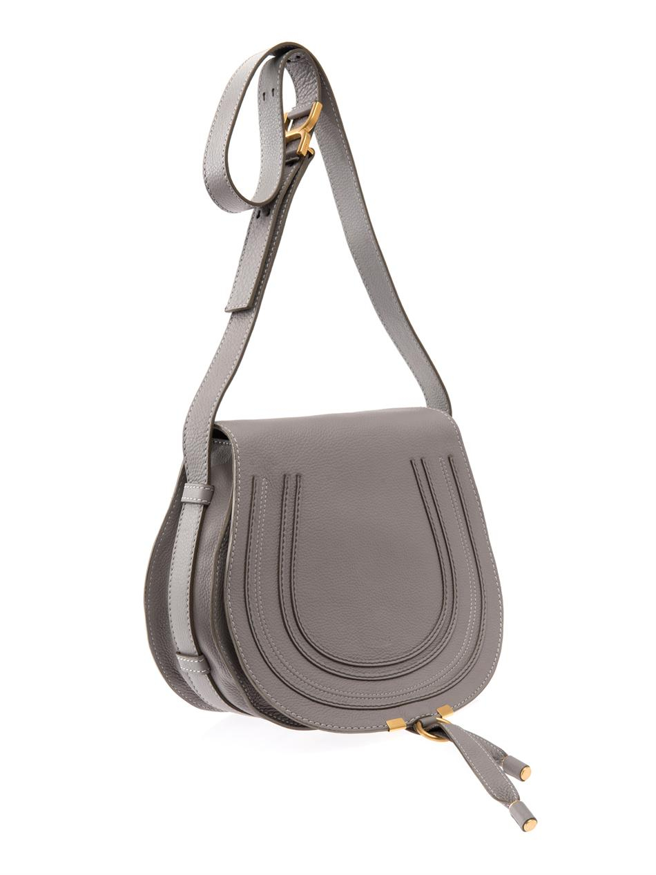 Chlo Marcie Medium Crossbody Bag in Gray (Grey) | Lyst