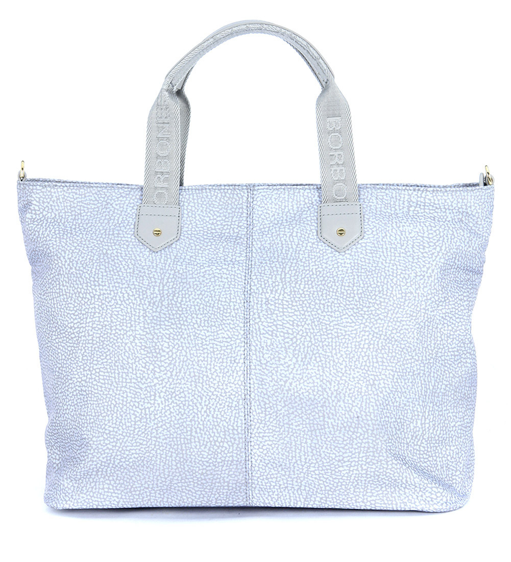 Borbonese Shoulder Bag In White Marble Jet Fabric in White (BIANCO) | Lyst