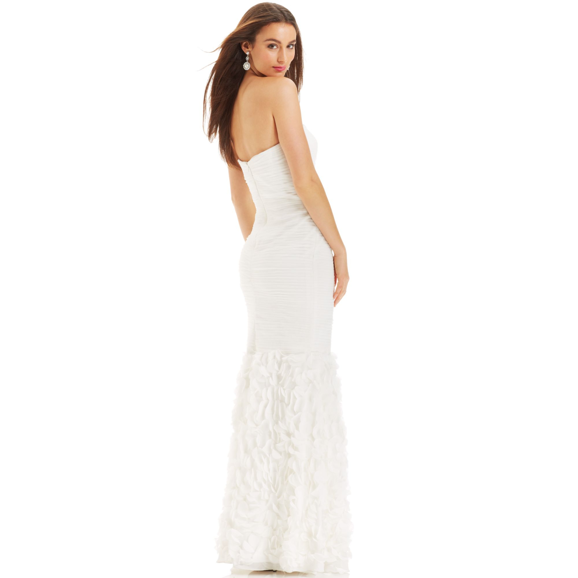 Lyst - Js Collections Strapless Ruched Mermaidhem Gown in White