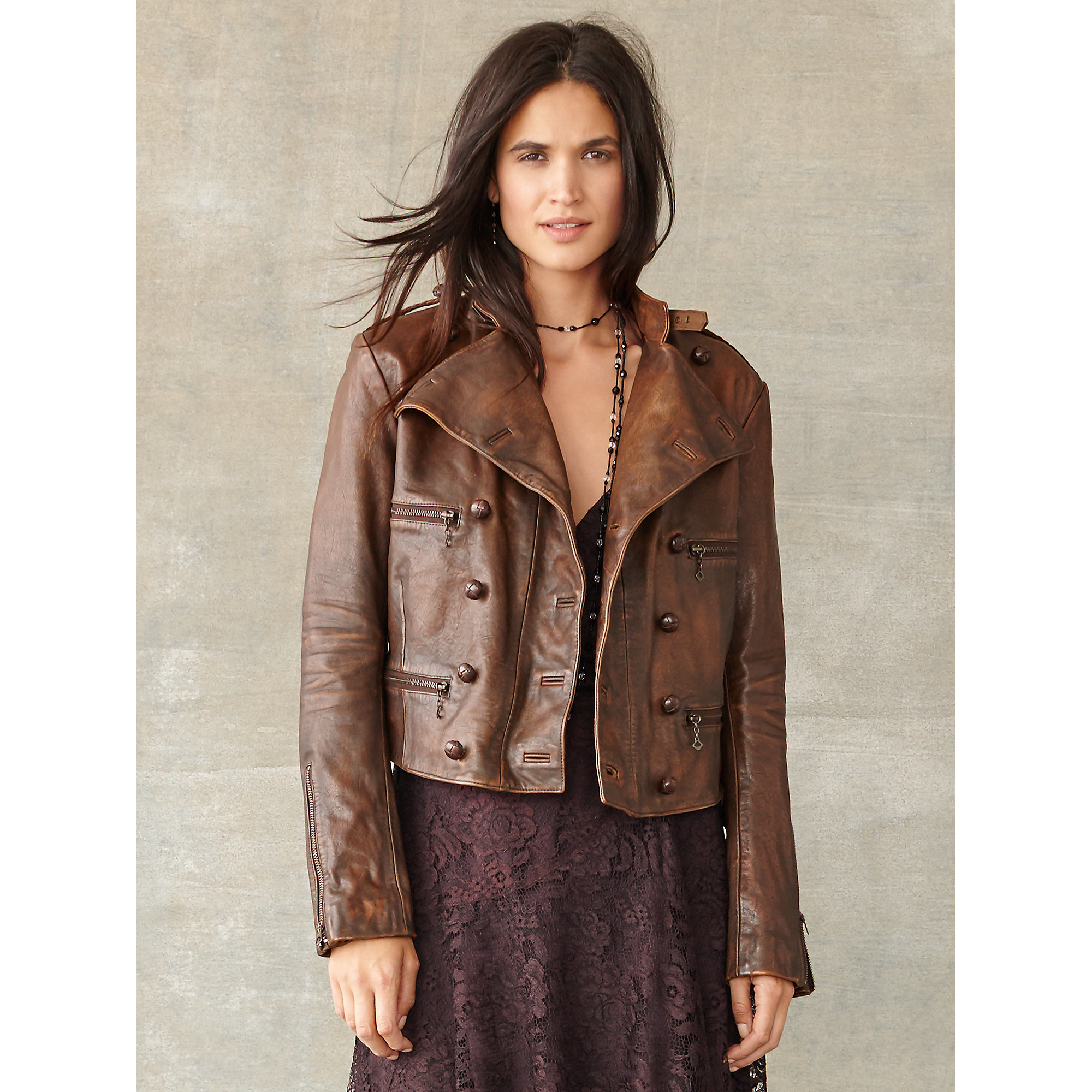 Lyst - Rrl Leather Rider Jacket in Brown