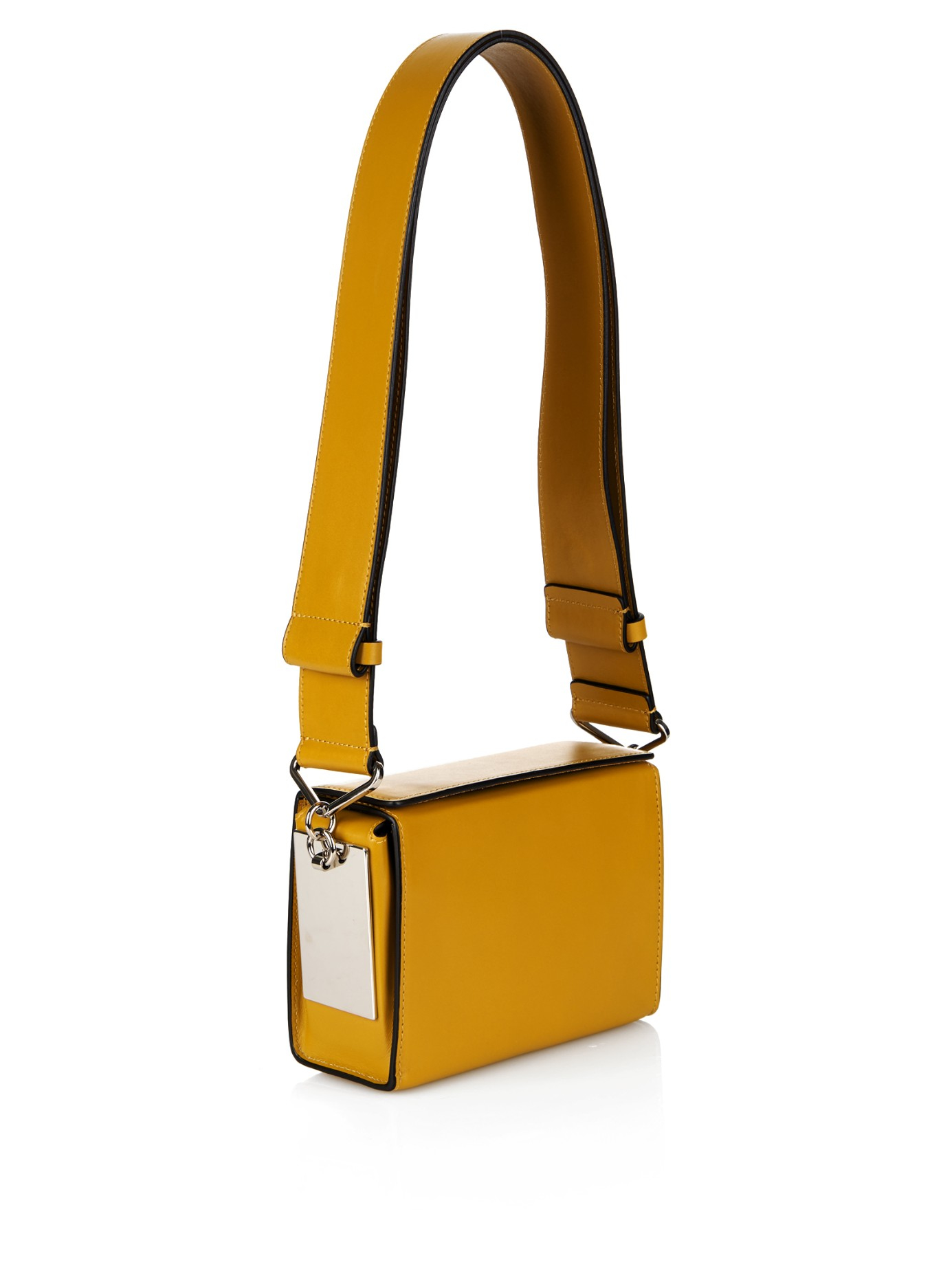 yellow leather shoulder bag