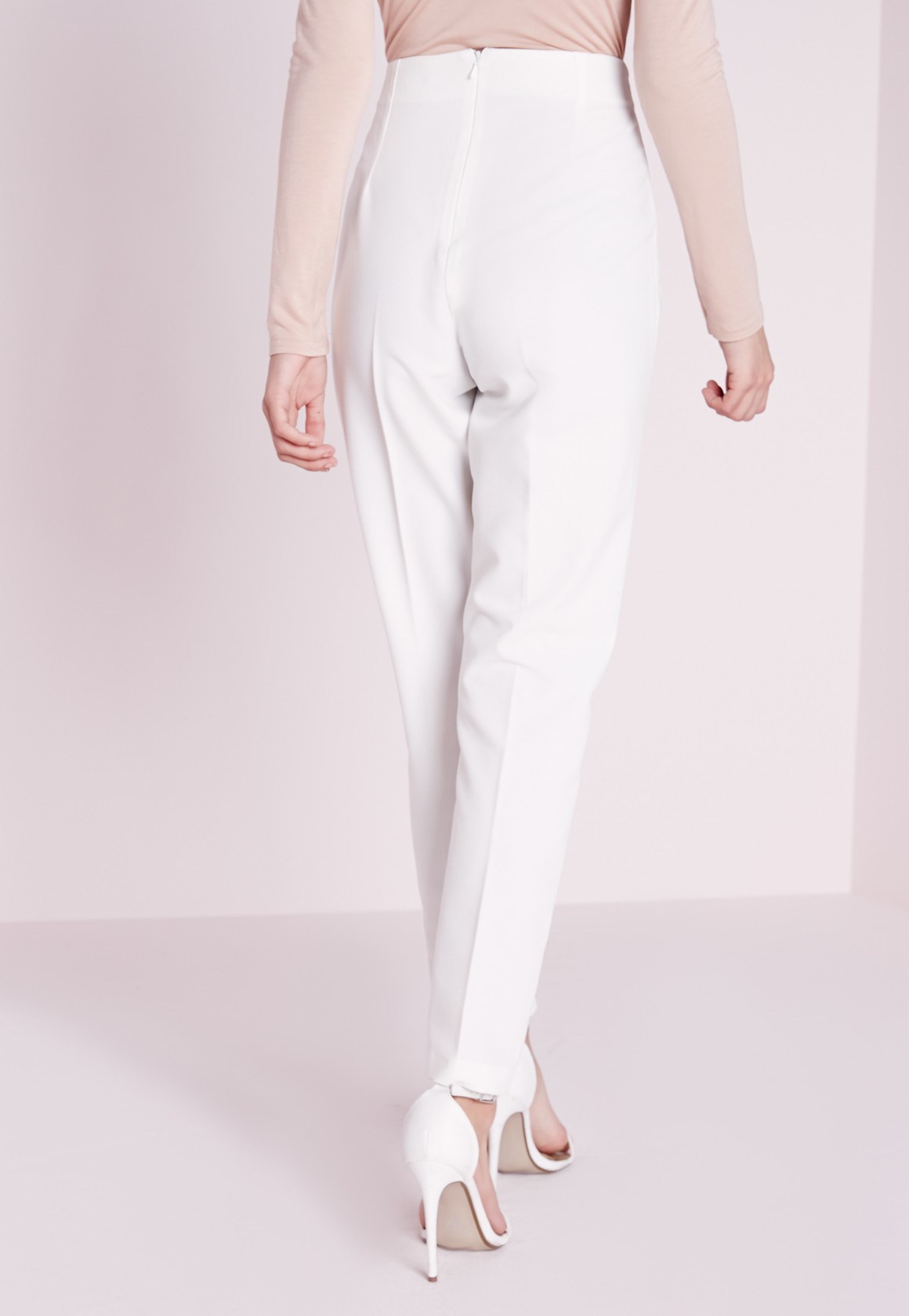 white cigarette pants for ladies