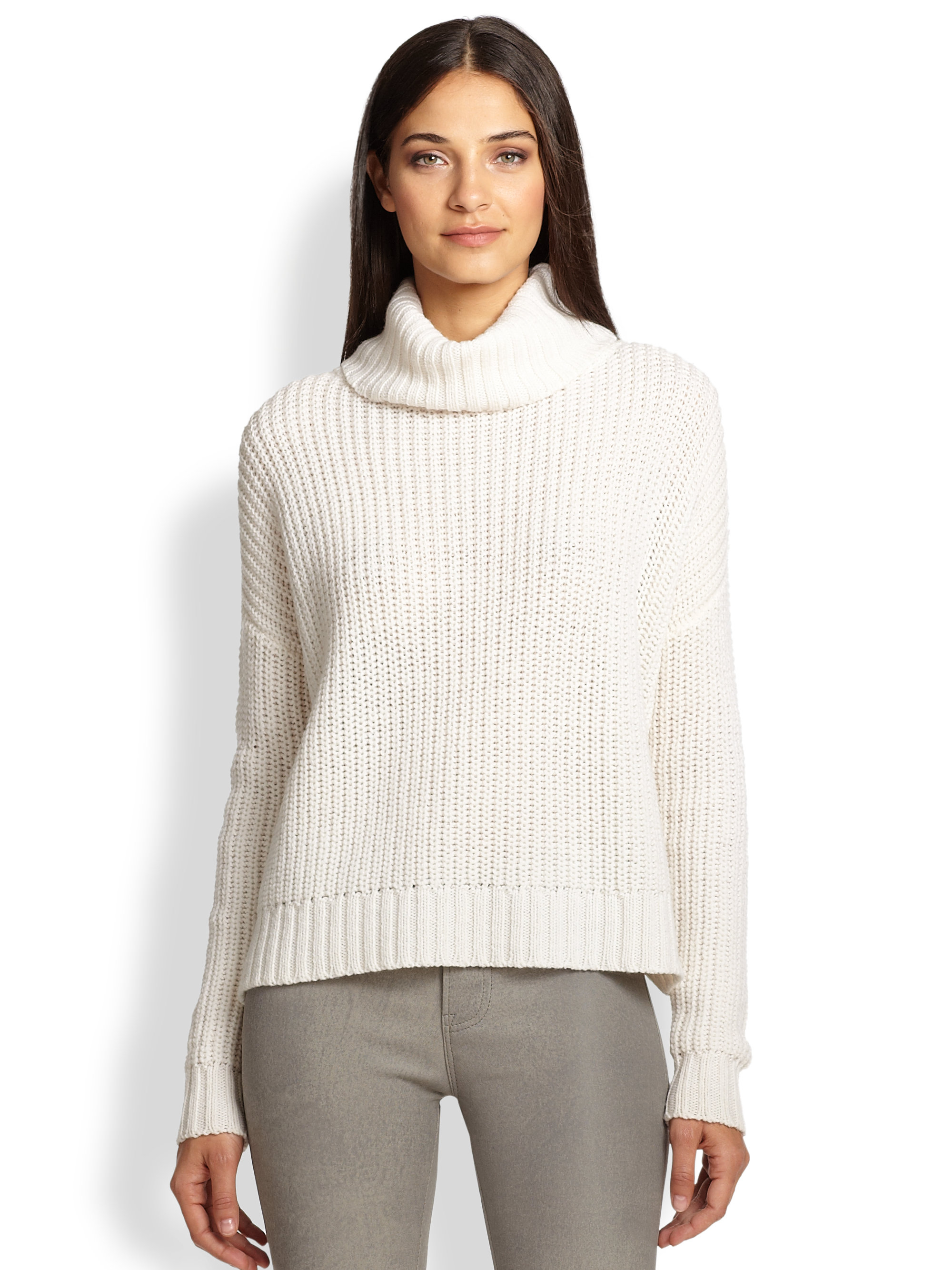 Joie Dion Slouched Chunky-Knit Wool Turtleneck Sweater in ...