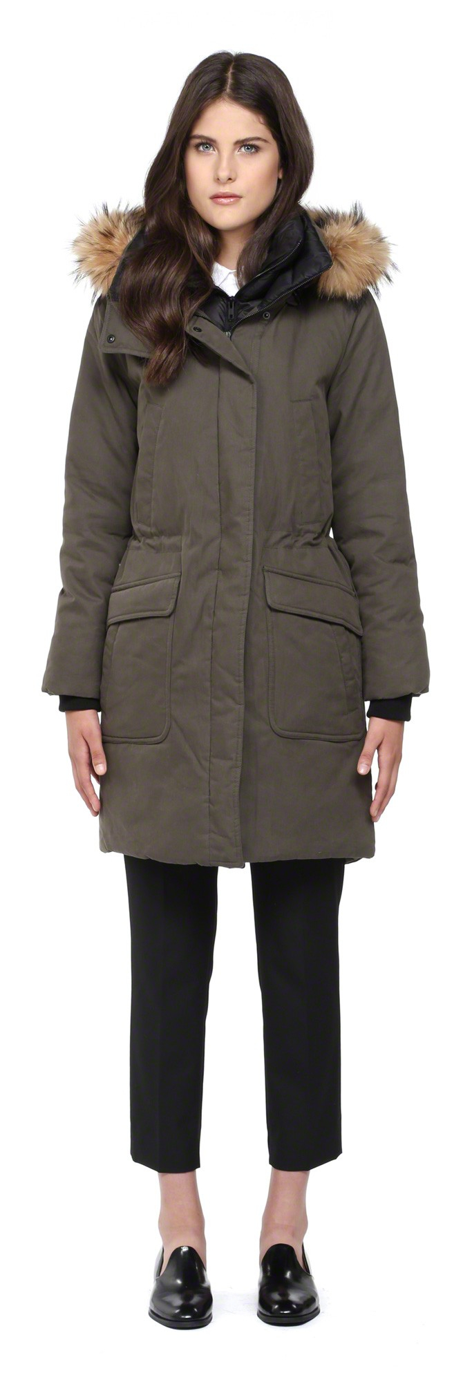 Soia & kyo Edita Military Winter Parka Coat With Fur Hood in Gray | Lyst