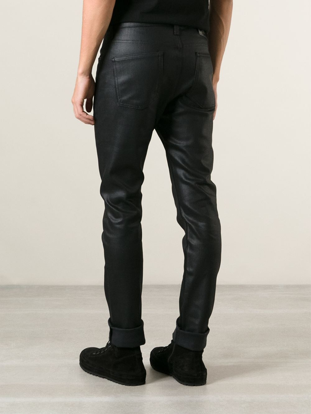 nudie jeans waxed black