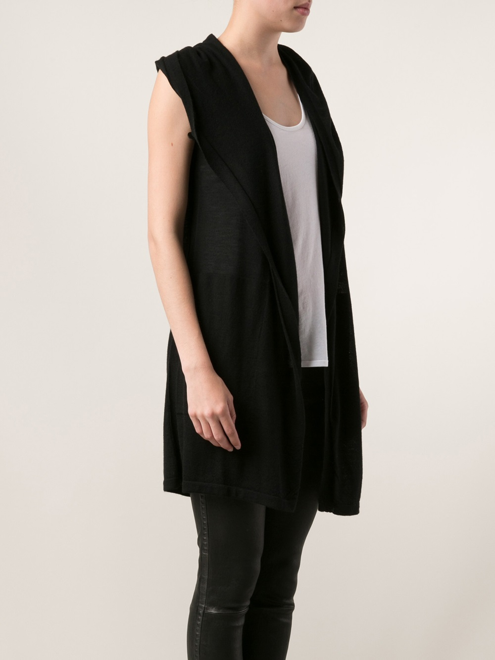 rick owens black sleeveless cardigan product 1 19100734 1 517929600 normal