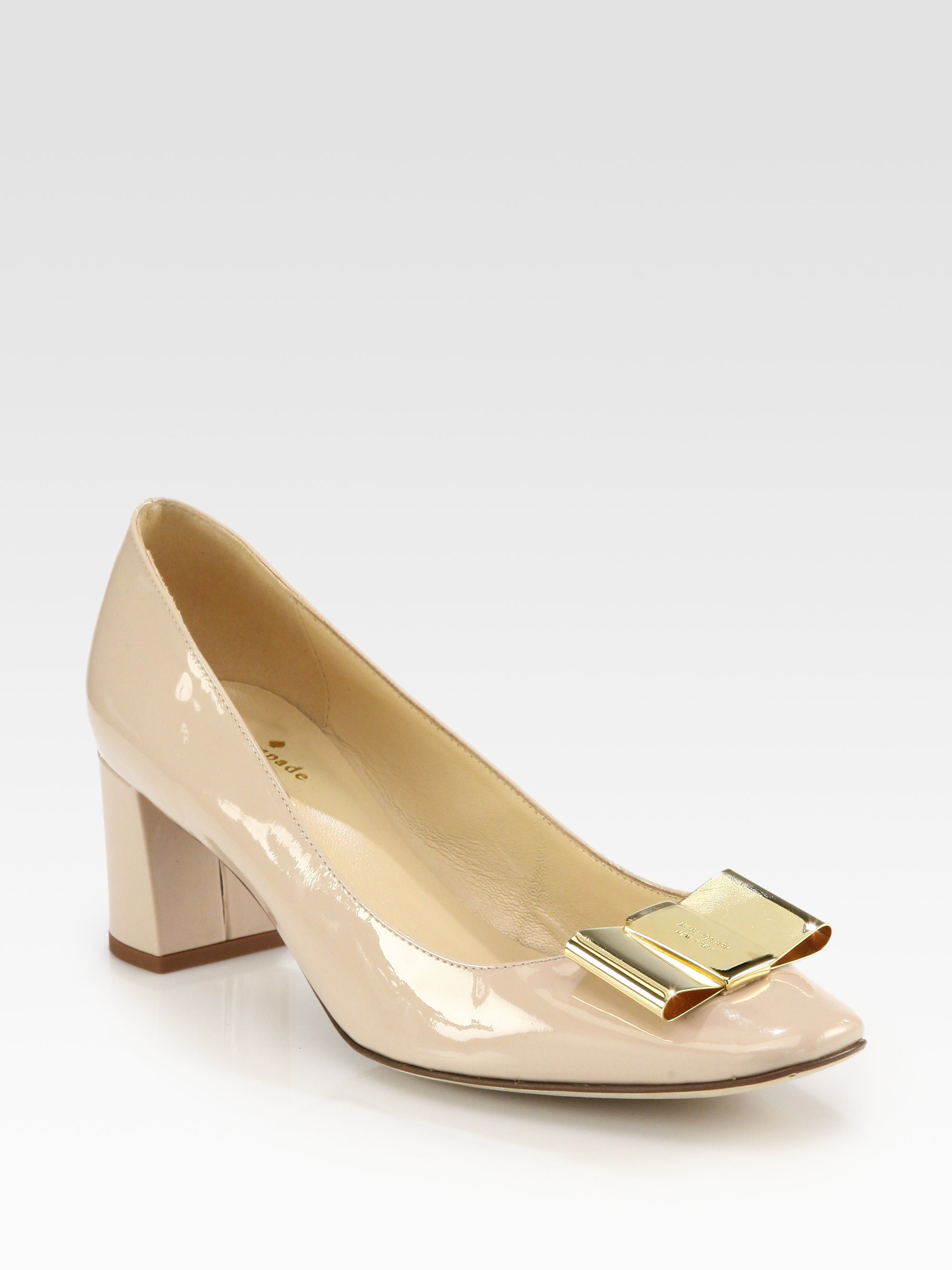 Kate Spade Dijon Patent Leather Bow Pumps In Pink Lyst Gallery
