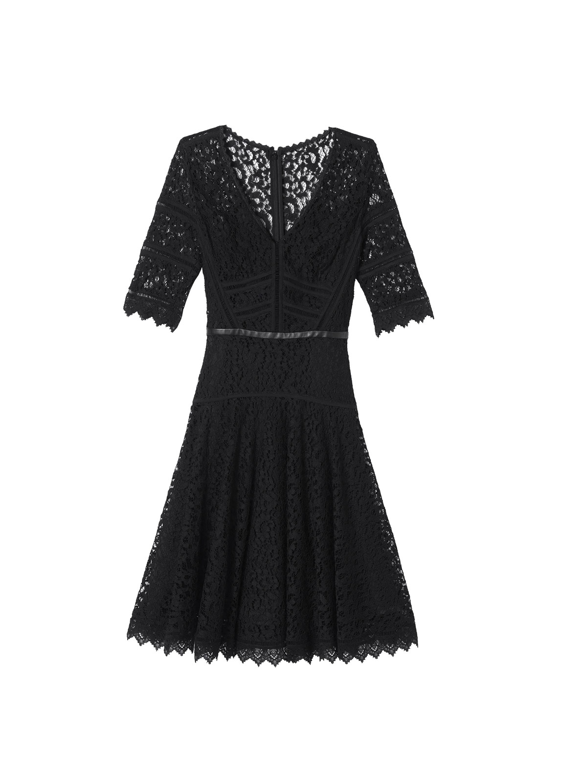 Rebecca taylor Lace Dress in Black | Lyst